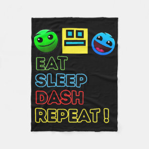 Eat Sleep Dash Herhaal videogame Geometrie Video G Fleece Deken