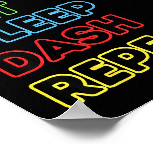 Eat Sleep Dash Herhaal videogame Geometrie Video G Poster (Hoek)