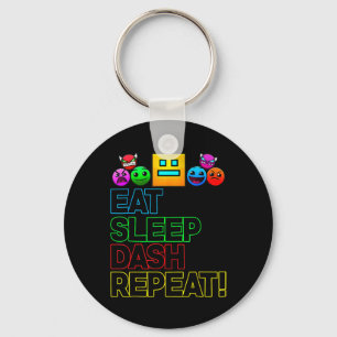 Eat Sleep Dash Herhaal videogame Geometrie Video G Sleutelhanger