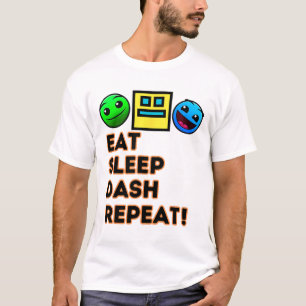Eat Sleep Dash Herhaal videogame Geometrie Video G T-shirt