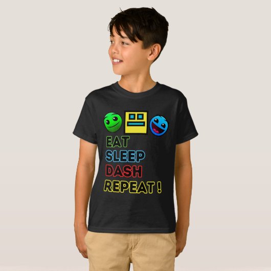 Eat Sleep Dash Herhaal videogame Geometrie Video G T-shirt (Voorkant volledig)