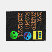 Eat Sleep Dash Repeat Video Game Geometry Video Ga Fleece Deken (Voorkant (Horizontaal))