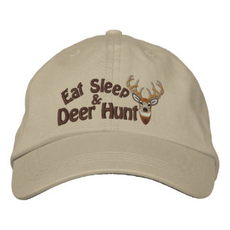 Eat Sleep Deer Hunt White Tail Embroidery Geborduurde Pet