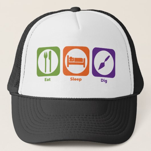 Eat Sleep Dig Trucker Pet (Voorkant)