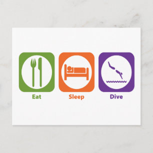 Eat Sleep Dive Briefkaart