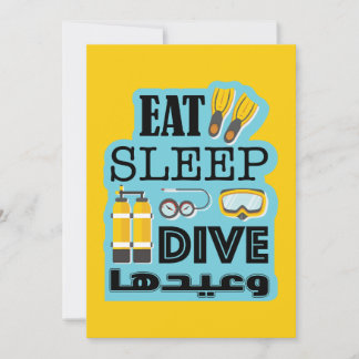 Eat Sleep Dive Herhalen Feestdagenkaart
