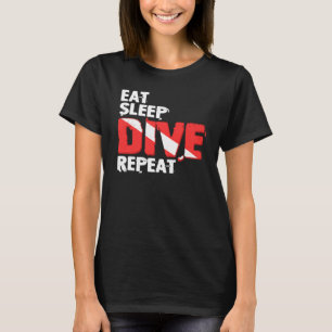 Eat Sleep Dive Herhalen T-shirt