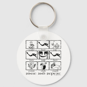 Eat Sleep Dive Rinse en Herhaal Sleutelhanger