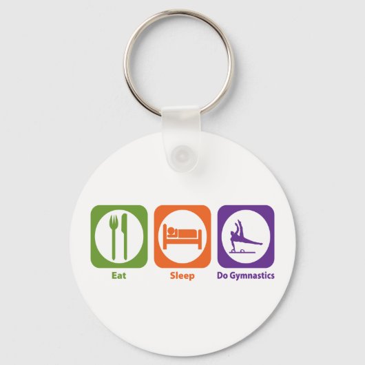 Eat Sleep Do Gymnastiek Sleutelhanger (Voorkant)
