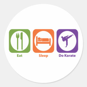 Eat Sleep Do Karate Ronde Sticker