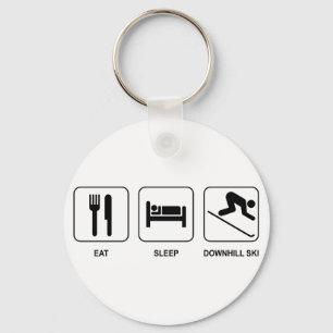 Eat Sleep Downhill Ski Sleutelhanger