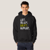 Eat Sleep Drift Repeat - Funny Drifting Hoodie (Voorkant volledig)