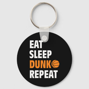 Eat Sleep Dunk Herhaal Fun Basketball Bball Sleutelhanger
