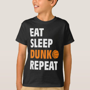 Eat Sleep Dunk Herhaal Fun Basketball Bball T-shirt