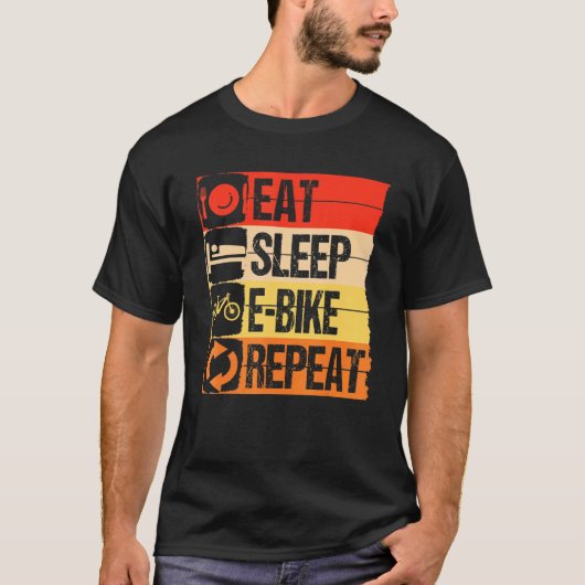 Eat Sleep E-Bike Repat T-shirt (Voorkant)