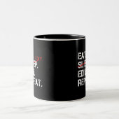 Eat Sleep Edit Herhaal een grappig cadeautje voor  Tweekleurige Koffiemok (Center)