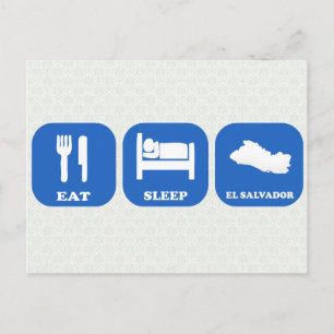 Eat Sleep El Salvador Briefkaart