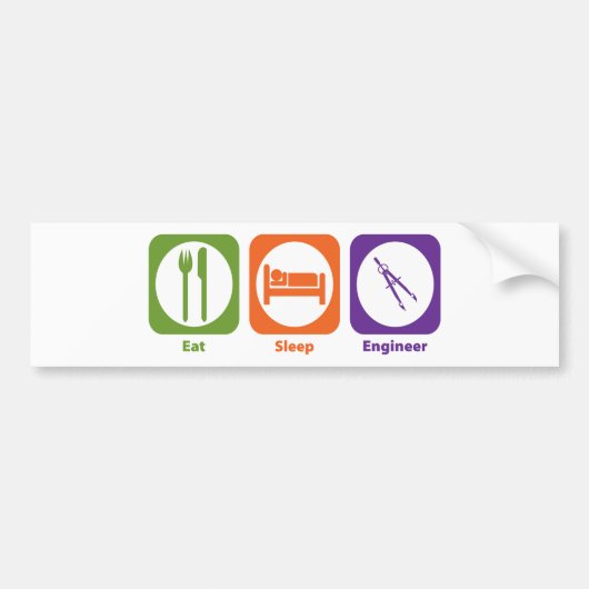 Eat Sleep Engineer Bumpersticker (Voorkant)