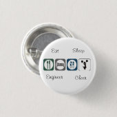 Eat Sleep Engineer Cheer Ronde Button 3,2 Cm (Voorkant /achterkant)