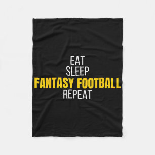 Eat Sleep Fantasy Football Herhaal Draft Fleece Deken