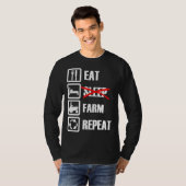 Eat Sleep Farm Repeat T-shirt (Voorkant volledig)