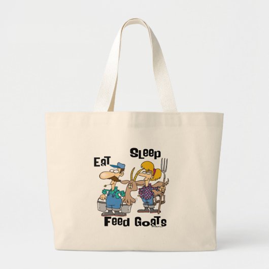 Eat Sleep Feed Geiten Grote Tote Bag (Voorkant)