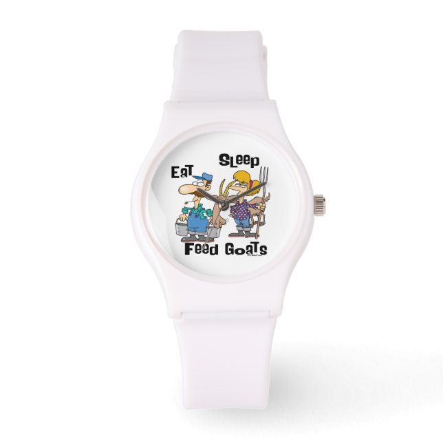 Eat Sleep Feed Geiten Horloge (Voorkant)