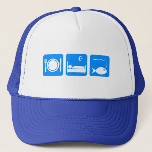 Eat Sleep Fish blauw Trucker Pet
