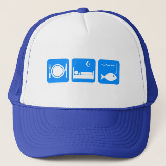 Eat Sleep Fish blauw Trucker Pet
