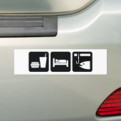 Eat Sleep Fish Bumpersticker (Op auto)