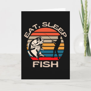 Eat Sleep Fish Funny Gevist Kaart