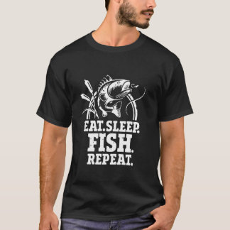 Eat Sleep Fish Herhaal 1 T-shirt