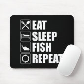 Eat Sleep Fish Herhalen Muismat (Met muis)