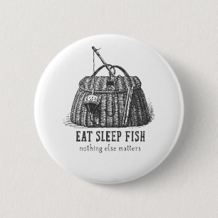 Eat Sleep Fish Tackbox Ronde Button 5,7 Cm