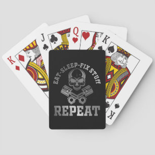 Eat Sleep Fix Stuff Herhaal Funny Repairman Pokerkaarten