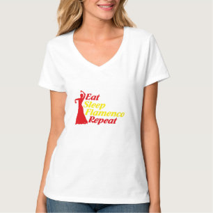 Eat Sleep Flamenco Herhaal Funny voor dansers T-shirt