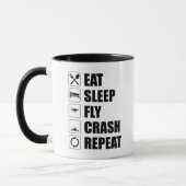 Eat Sleep Fly Crash Herhaal Funny Drone Pilot Mok (Links)