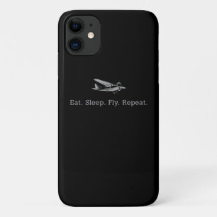 Eat Sleep Fly Drones Herhaal Aviator Gift iPhone 11 Hoesje