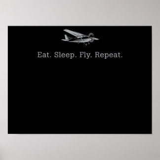 Eat Sleep Fly Drones Herhaal Aviator Gift Poster