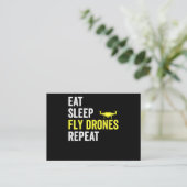 Eat Sleep Fly Drones Herhaal Drone Pilot Lover Visitekaartje (Staand voorkant)