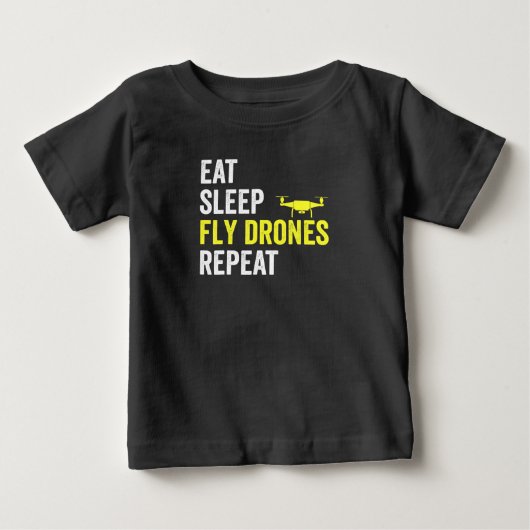 Eat Sleep Fly Drones Herhaal Drone Pilot Quadcopte (Voorkant)