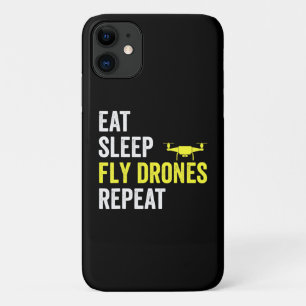 Eat Sleep Fly Drones Herhaal Drone Pilot Quadcopte iPhone 11 Hoesje
