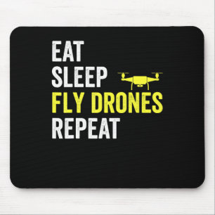 Eat Sleep Fly Drones Herhaal Drone Pilot Quadcopte Muismat