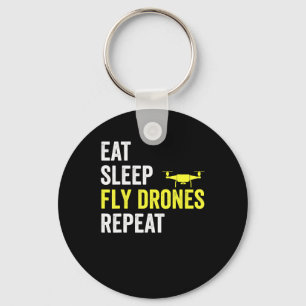 Eat Sleep Fly Drones Herhaal Drone Pilot Quadcopte Sleutelhanger