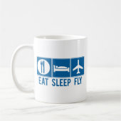 Eat Sleep Fly Koffiemok (Links)