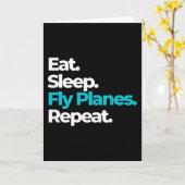 Eat Sleep Fly Planes herhalen voor piloten van Vli Kaart (Gele Bloem)