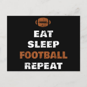 Eat Sleep Football Herhaal Liefde Football  Gi Feestdagenkaart