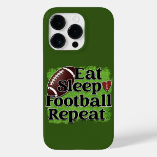 Eat Sleep Football Herhalen Case-Mate iPhone 14 Pro Hoesje