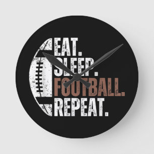  Eat Sleep Football Herhalen Ronde Klok
