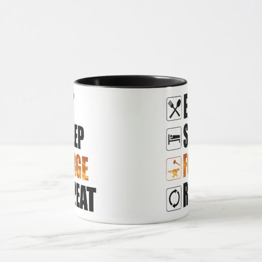 Eat Sleep Forge Repeteren Blacksmith Mok (Midden)